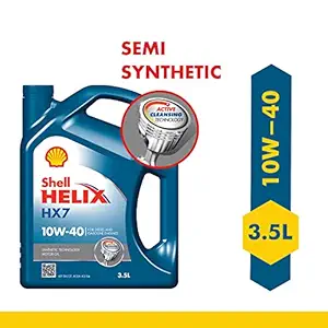 Shell Helix HX7 10W-40 API SN Semi Synthetic Engine Oil for Petrol, Diesel & CNG Cars (3.5 L)