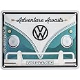 Targa In Metallo Vintage Volkswagen Bulli T1 – Adventure Awaits – 15x20 Cm – Made In Germany - 3