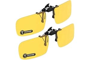 TERAISE Polarized Clip on Sunglasses Over Prescription Glasses Anti-Glare UV400 for Men Women Driving Travelling Outdoor Sport