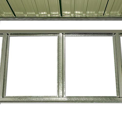 XL Gerätehaus Metall verzinkt 8,38m³ inkl. Schiebetüren und Fundament Geräteschuppen Grün Gerätehaus Metallgerätehaus Farbauswahl - 2