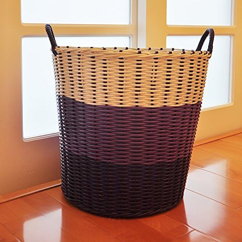 Luckyfree Laundry Basket Plastic Rattan Dirty Clothes Basket Toys Debris Snack Storage Baskets Woven Baskets, Xl Thick Tube Purple White