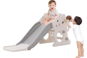 YULEYU Toddler Slide, Baby Slide Climber Playset, Indoor and Outdoor Playground for Kids