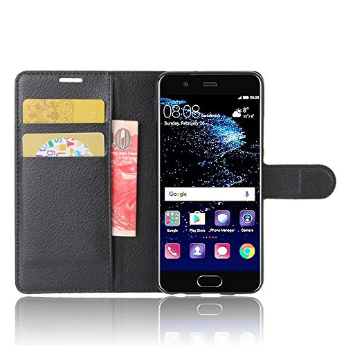 VIFLYKOO Huawei P10 Lite Hülle, VIFLYKOO Tasche im Bookstyle für Huawei P10 Lite Tasche(schwarz) - 3