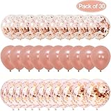 Tumao 30 Stck 12 Zoll Rose Gold Konfetti Ballon Premium Latex Glitter Ballons fr Hochzeit und Geburtstag,Graduierung,Vorschlag, Weihnachten, Brautgeschenke, Baby-Duschen, Valentinstag - 