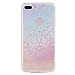 Produktbild MUTOUREN iPhone 7 Plus TPU Hülle Schutzhülle Crystal Case Durchsichtig Klar Silikon Transparent Ultradünne Weich Gel Hinten Rückdeckel Kratzfeste Federung Etui Bumper-Blumen Blau