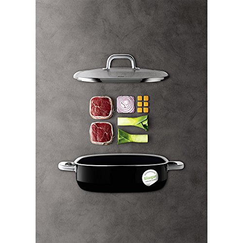 Silit Schmorpfanne unbeschichtet Ø cm schwarz Quadro Quadro Black Made in Germany Schüttrand Glasdeckel Edelstahlgriff Silargan Funktionskeramik induktionsgeeignet spülmaschinengeeignet - 2