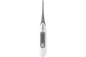 reer ExpressTemp Digitales Fieberthermometer, Messzeit 10 Sekunden, vergoldete flexible Spitze, für Baby und Kind