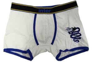 F.C.INTERNAZIONALE Boxer Uomo FC Internazionale, Abbigliamento Intimo Adulto Ufficiale Inter 14982 - S - Bianco