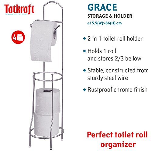 Tatkraft Grace Stand Toilettenpapierhalter und Organizer 2 in 1 - 4