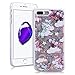Produktbild SMART LEGEND für iPhone 7 Plus Hardcase Liquid Hülle Glitter Case Hartschale Transparent Schutzhülle Handyhülle Fließen Flüssig Schwimmend Premium Shiny Glanz Sparkle Bling Tasche Skin Schale Hart PC Clear Kristall Handytasche Etui - Bunt Einhorn