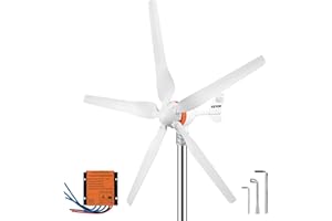 VEVOR Wind Turbine Generator, 12V/AC Wind Turbine Kit, 500W Wind Power Generator With MPPT Controller 5 Blades Auto Adjust Windward Direction Suitable for Terrace, Marine, Motor Home, Chalet, Boat