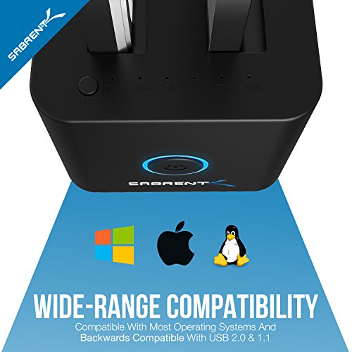 Sabrent USB 3.0 zu SSD / 2.5″ SATA Dual Bay Festplatten Docking Station für SSD / 2.5″ HDD mit Festplatten -Kopierer / Kloner Funktion [unterstützt UASP, Unterstützt – 6 TB+] (DS-2SSD) - 8