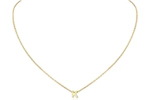 ChicSilver Initial A-Z Letter Choker Necklace for Women 925 Sterling Silver/Gold Plated Monogram Name Jewellery 16+2 Inch Extend Chain(with Gift Box)