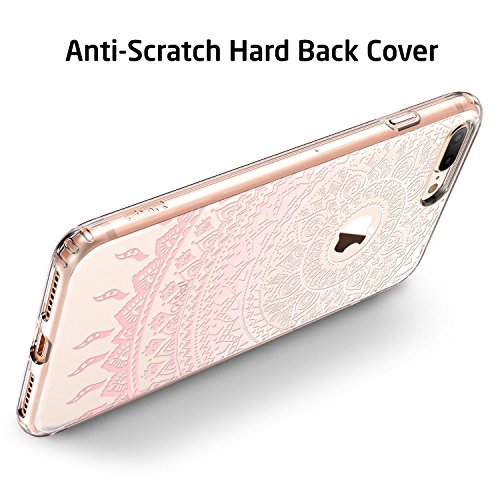 ESR Funda iPhone 8 Plus  ESR C  rcasa Fina Transparente Dura Borde Suave TPU  Compatible con Carga Inal  mbrica   Mejorada Protecci  n a Esquinas  Dise  o de Impresi  n para Apple iPhone 8 Plus 5 5  2017 - Manjusaka Rosa