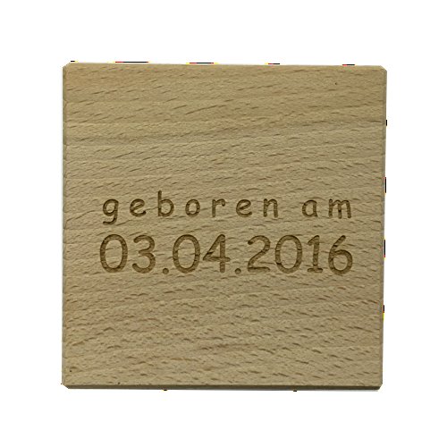 Holzwürfel Geburt mit eingravierten Daten des Babys – ein schönes Geschenk zur Geburt - 4