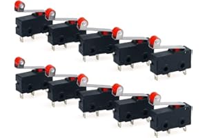 Hailege 10pcs KW12-3 Roller Lever Arm Micro Limit Switch Normally Open Close Limit Switch Black