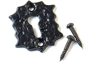 Merriway O BH03932 abierto diseño de embellecedor para ojo de la cerradura - diseño rústico y color negro