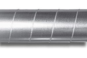 K-TECH-PRO Tuyau de ventilation en acier galvanisé - Diamètre : 80 mm - Longueur : 1 m