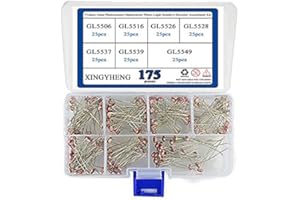 XINGYHENG BGTXINGI Assortiment de 175 résistances photosensibles à la lumière 7 valeurs 5 mm (GL5506/GL5516/GL5526/GL5528/GL5537/GM5539/GL5549) (LDR photorésistance dépend de la lumière)