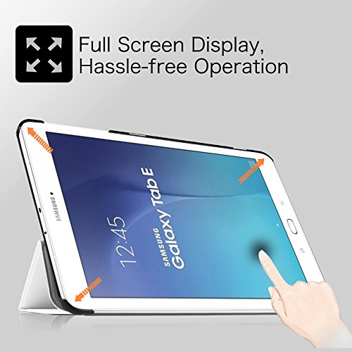 Fintie Samsung Galaxy Tab E 9.6 Hülle Case – Ultra Schlank Superleicht Ständer Smart Shell Cover Schutzhülle Etui Tasche für Samsung Galaxy Tab E T560N / T561N 24,3 cm (9,6 Zoll) Tablet-PC, Weiß - 5