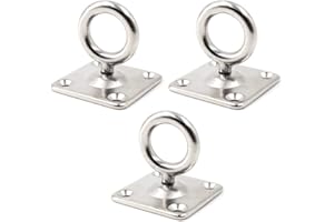 SEERAPHEE M8 Swivel Ceiling Mount Hook Heavy Duty 304 Stainless Steel for Yoga Swing Boat Rigging Marine Deck Hardware(3 Pieces)
