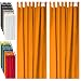 2 Long Tap Top Curtains Panels Ready-Made 140 x 260 cm Living Room Window Drapes - Easy-Care 100% Polyester - Tangerine