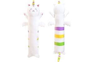 Desdfcer 80cm langes Einhorn Plüsch Körperkissen, langes Einhorn Plüsch Spielzeug, weiches Plüsch Einhorn Plüsch Spielzeug für Geburtstag Weihnachten Halloween Ostern Kinder Geschenke