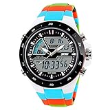 Skmei 50 m Wasserdichte Sport-Armbanduhr, LED Digitaluhr für Jungs Herren (bunt)