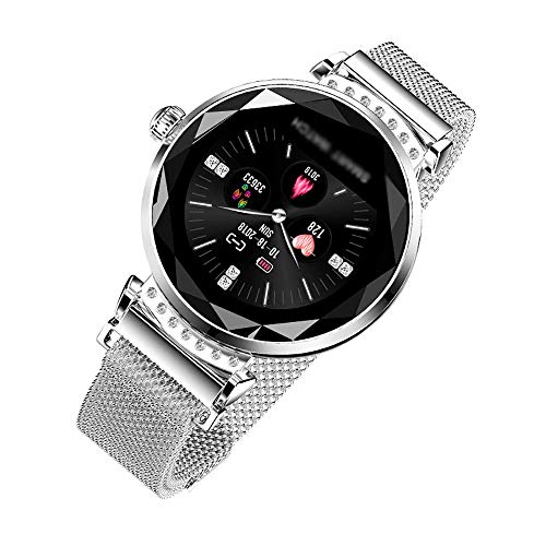 Preisvergleich Produktbild Mygsn Watch Fitness Tracker, Smart Armband Herzfrequenzerkennung IP67 wasserdichte weibliche physiologische Erinnerung Magnetband Ultra-Thin Smart Armband Watch (Farbe : Silber)
