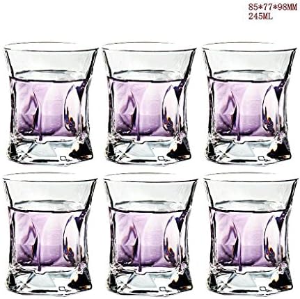 GUO YUN 6PCS Whiskey Glasses Heat-resistant Thickening Lead-free Creative Drinking Glass Juice Cup Beer Mug 245ML