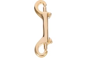 UKCOCO Double Ended Bolt Snaps Hook,1 Pack 90 mm Brass Double Ended Clips Double End Trigger Clip Clasp for Dog Leash,Pet Feed Buckets,Camping,Bag Strap
