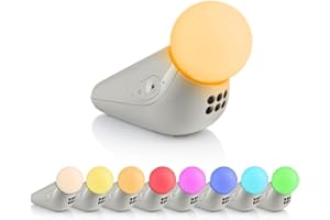 Motorola Nursery - S1 Luce notturna e suono rilassante per neonati, Suoni rilassanti e ninne nanne per bambini, Illuminazione morbida multicolore, Volume regolabile, Ricaricabile, USB-C