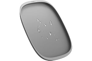 FEELNEEDY Alfombra Comedero Perro y Gato - Alfombrilla Antideslizante con Borde Elevado contra Fugas, Silicona Premium, Fácil de Limpiar(60 x 40cm,Grisáceo)