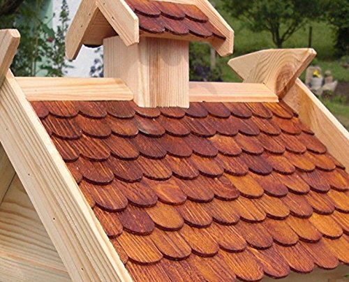 Vogelhaus Vogelhäuser-(V05)-Vogelfutterhaus Vogelhäuschen-aus Holz-DHL-XXXL Braun - 4