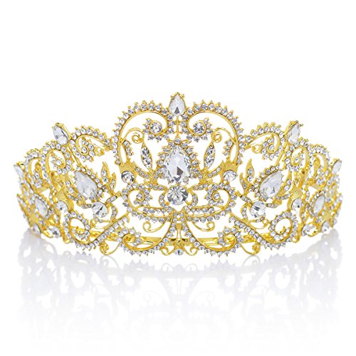 Remedios Braut Brautjungfern Kristall Diadem Strass Krone Haarschmuck Haarbänder für Hochzeitsfest