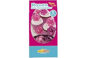Dekoback Esspapier-Rosen, 8er, lila u. rosa