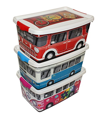 Hega Hogar Juego de 3 Clip Box Diesel, 37 x 24,5 x 16,6 cm, 9 L