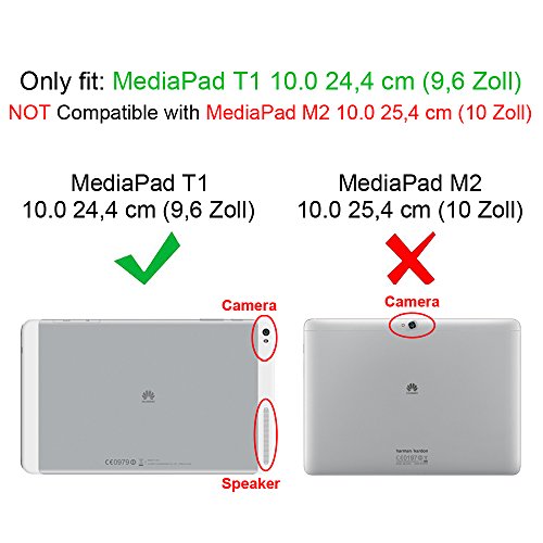 Fintie Huawei MediaPad T1 10.0 Hülle – Ultra Schlank Superleicht Ständer (SlimShell) Case Cover Schutzhülle Etui Tasche für Huawei MediaPad T1 10.0 LTE / WiFi (9,6 Zoll) Tablet-PC, Marineblau - 2