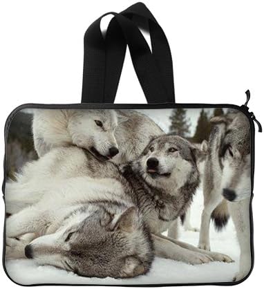 Snow Winter Animals Wolves Printing Laptop Sleeve Notebook Bag