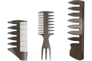 AEUEZXX Styling Comb, 3 Pieces Men Styling Comb Set, Wide Tooth Comb Men, Professional Styling Comb, Curl Wet Comb, Barber Hairstylist Accessories