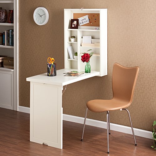 Southern Enterprises Autumn Collection Fold-Out Convertible Desk, Winter White