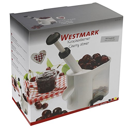 Westmark Kirschenentkerner mit Schütte und Kernkassette, Höhe: 22 cm, Kunststoff/Edelstahl, Weiß/Schwarz, 40002260 - 5