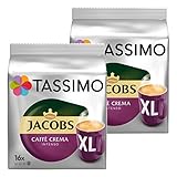  Tassimo Jacobs Caffè Crema Intenso XL, Kaffee Kapsel, Kaffeekapsel, gemahlener Röstkaffee, 32 T-Discs