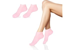 NEWHSY Moisturising Silicone Socks for Women, Foot Spa Gel Silicone Socks for Dry Cracked Feet Women & Softening Dry Cracked Feet Rough Skins, Pink Anti Slip Aloe Socks, Moisturizing Feet (S)