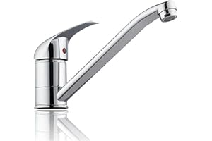 HENGBIRD Bateria kuchenna, chromowana, armatura kuchenna, obracana o 360°, jednouchwytowa, do pojedynczego i podwójnego zlewozmywaka, zimna i gorąca woda, do kuchni, łazienki