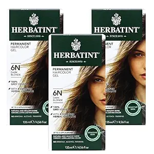 Herbatint 6N Permanent Herbal Dark Blonde Haircolor Gel Kit -- 3 per case.
