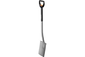 Fiskars Vanga telescopica quadra per terreni morbidi e poco sassosi, Lunghezza: 105-125 cm, Acciaio al boro di alta qualità, Nero/Argento, SmartFit, 1000620
