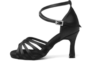 SWDZM Scarpe da Ballo Latino Americano Donna in Raso Standard Professionali Sala da Ballo Scarpe,Model LP-DB1213