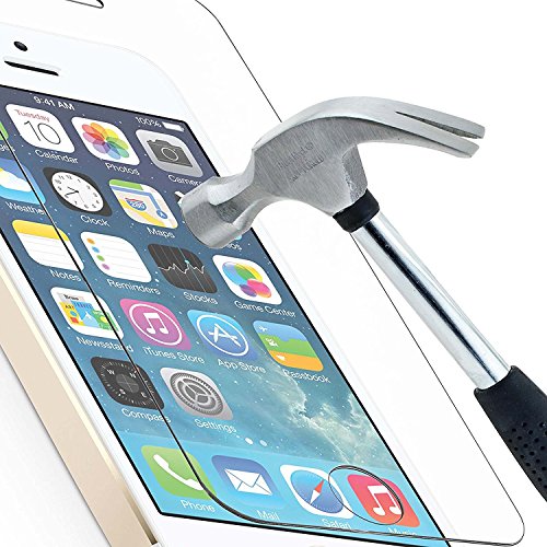 iSOUL Premium Tempered Glass For Apple iPhone 5 5S 5C SE [ Pack of 2 ] LCD Screen Protector Guard Skin case Film 2-Pack 3D Touch Compatible Crystal Clear - Industry - High 9H Hardness Ultra Slim and Easy Bubble-Free Installation Thickness 0.30mm (iPhone 5/5S/5C/SE)