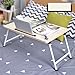 Produktbild Laptoptisch Faltender Laptop-Schreibtisch-Tabellen-Stand, Computer-Laptop-Stand, Faltbares Frühstücks-Fach, Notizbuch-Laptop-Schreibtisch, Fauler Tabellen-Bett-Schreibtisch, Kohlenstoffstahl-Rahmen, Bewegliches Falten (40 * 60 * 30cm) ( Farbe : White maple color-Card slot )